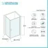 Box doccia angolare 80x70 cm con porta battente in cristallo serigrafato Ted