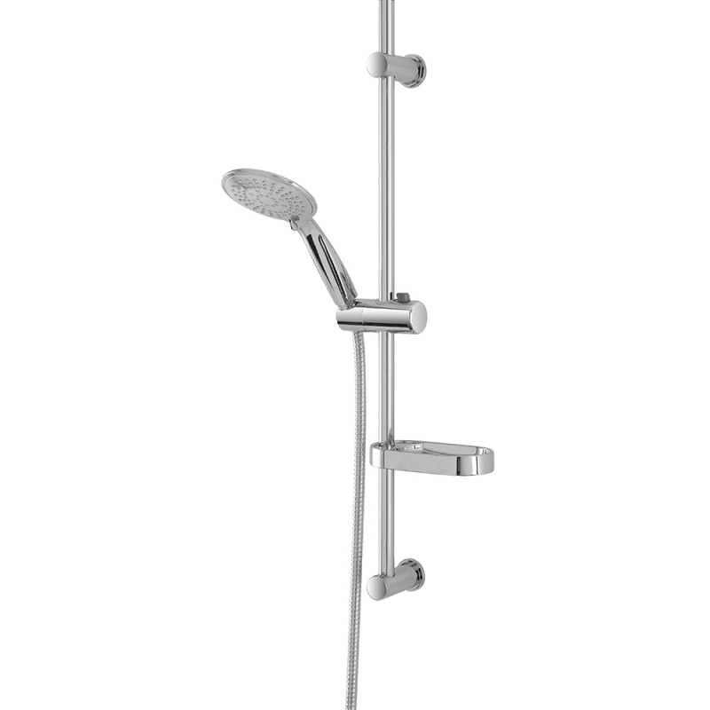 Saliscendi cromo Regolabile con Doccetta 5 funzioni Saliscendi Regolabile in ABS Cromo con Doccetta 5 funzioni