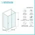 Box doccia 80x140x80 cm con porta scorrevole trasparente H 200 cm Ted