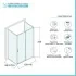 Box doccia 70x140x70 cm con porta scorrevole trasparente H 200 cm Ted
