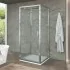 Box doccia 70x80x70 cm con porta a battente trasparente H 200 cm Ted