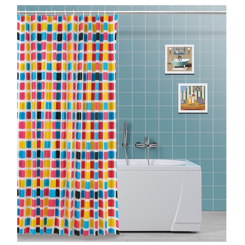Tenda Per Doccia In Vinile 180 X 200h Cm Multicolor Bagno Moderno Tenda Per Doccia In Vinile 180 X 200h Cm Multicolor Bagno Moderno