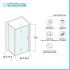 Box doccia 70x90 cm con porta a soffietto trasparente H 200 cm Ted