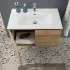 Mobile bagno sospeso 80 cm rovere africa con 2 ante soft-close Kleo