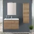 Mobile bagno sospeso 80 cm rovere africa con 2 ante soft-close Kleo
