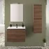 Mobile bagno sospeso 70 cm noce canaletto con 2 ante soft-close Kleo