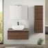Pensile bagno sospeso 112 cm noce canaletto con ante soft-close Kleo