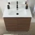 Mobile bagno a terra 80 cm noce canaletto con 2 ante soft-close Kleo