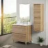Mobile bagno a terra 80 cm rovere africa con cassetti soft-close Kleo