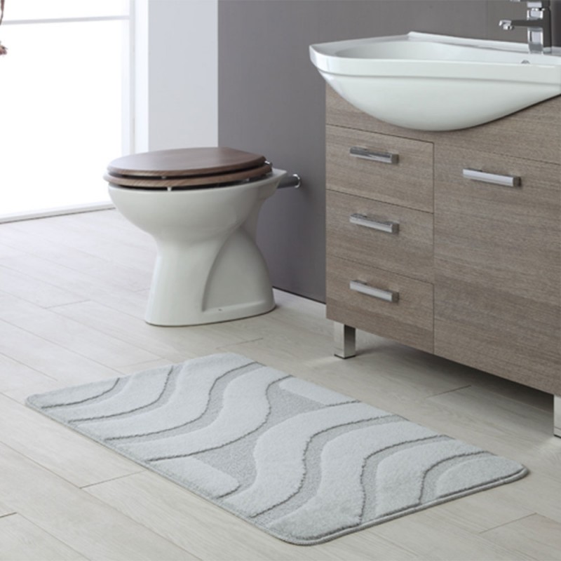 Tappeto Bagno Antiscivolo Grande Bagno Tappeto 40X60 Cm Tappetino Camera da Letto Lavabile Ingresso a Pelo Tappeto Grigio Morbido in Microfibra Assorbente Tappeto 40*60 Vasca Doccia e Bagno 