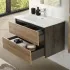 Mobile bagno sospeso 80 cm ossido e rovere con cassetti soft-close Kleo
