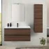 Mobile bagno sospeso 100 cm ossido e noce  con cassetti soft-close Kleo