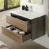 Mobile bagno sospeso 100 cm ossido e rovere con cassetti soft-close Kleo