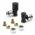 Termoarredo design nero opaco L 50x120 interasse 45 cm con kit valvole