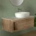 Mobile bagno portalavabo sospeso 110 cm miele con top carrara Maya