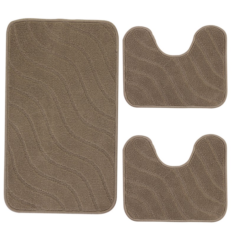 Tappeto Bagno Parure 3 Pezzi Tortora In Polipropilene 100% Antiscivolo Tappeto Bagno Parure 3 Pezzi Color Tortora In Polipropilene 100% Antiscivolo