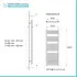 Termoarredo scaldasalviette bianco L 45x142 interasse 40 cm