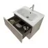 Mobile bagno sospeso 60 cm Master grigio cemento con specchio contenitore