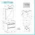 Mobile bagno sospeso 60 cm Master grigio cemento con specchio contenitore