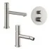 Set miscelatori satinati lavabo bidet e doccia con deviatore a 2 vie Gemini