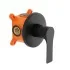 Miscelatore doccia Flat in ottone nero opaco con corpo incasso incluso