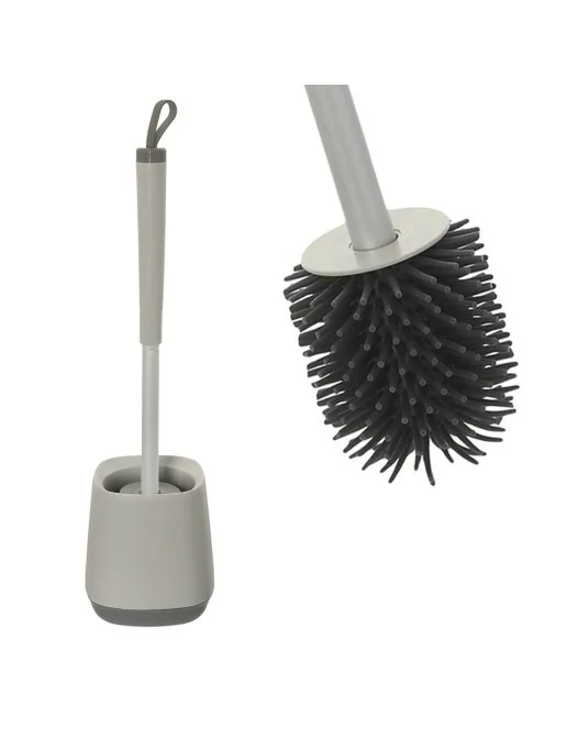 Trade Shop - Scopino Per Wc Bagno Spazzola Per Pulizia In Silicone Con Portascopino Da Muro - | Leroy Merlin