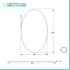 Specchio bagno ovale 45x65 cm reversibile con bisellatura 2,5 cm