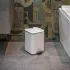 Pattumiera bagno 3lt in acciaio bianco con apertura a pedale e cesto estraibile