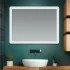 Specchio bagno 100x70 cm con LED naturale e installazione reversibile