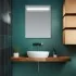 Specchio bagno 50x70 cm con fascia LED superiore bianco naturale