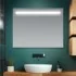 Specchio bagno 90x60 cm con fascia LED superiore bianco naturale