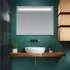 Specchio bagno 90x60 cm con fascia LED superiore bianco naturale