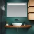Specchio bagno 105x70 cm con fascia LED superiore bianco naturale