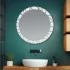 Specchio bagno tondo 80 cm con cornice LED retroilluminata e decorata