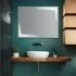 Specchio bagno 80x60 cm reversibile con LED naturale agli angoli