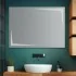 Specchio bagno 105x70 cm reversibile con LED naturale agli angoli