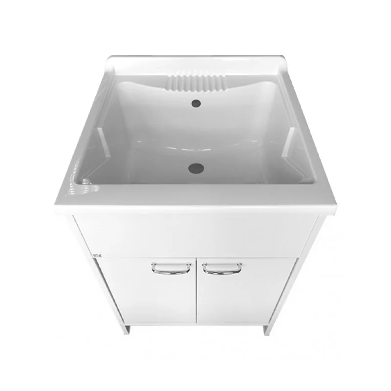 Vasca Lavatoio In Resina 60x60 Cm - Ricambio Per Lavanderia, Bianco, Resistente Agli Acidi - Foto 4