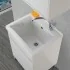Vasca lavatoio 60x50 cm in ceramica bianca da installare da incasso
