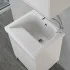 Vasca lavatoio 60x50 cm in ceramica lucida con strofinatoio integrato