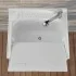 Vasca lavatoio 60x45 cm in resina bianca con pre fori per rubinetto