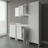Colonna multiuso 180 cm in PVC con ripiano e vano porta scope Kandy