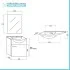 Mobile bagno sospeso 55 cm grigio completo di lavabo e specchio Desya