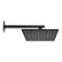 Set doccia con braccio 35 cm e soffione 25x25 cm in inox nero opaco