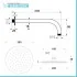 Set doccia con braccio 40 cm e soffione 30 cm in inox nero opaco