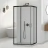 Set doccia con braccio 40 cm e soffione 30 cm in inox nero opaco