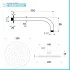 Set doccia con braccio 35 cm e soffione 20 cm in inox nero opaco
