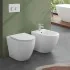 Wc filomuro con brida e scarico traslato a parete o a pavimento Flan