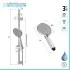 Saliscendi doccia regolabile 60 cm con doccetta a 3 tipi di getto