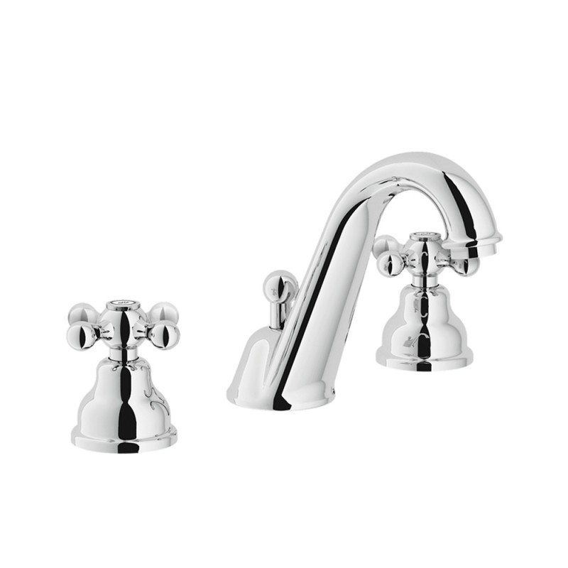 Inbagno Rubinetto Batteria Lavabo Nobili serie Grazia a canna bassa con 3 fori GRC5011/CR Rubinetto Batteria Lavabo Nobili serie Grazia a canna bassa con 3 fori GRC5011/CR