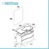 Mobile bagno sospeso 90 cm Melody azzurro polvere con vasca a destra